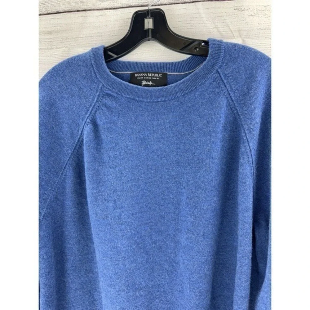 Banana‎ Republic Sweater Blue X-Large Italian Merino Yarn By Baruffa Soft Touch